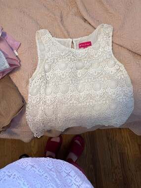 Lilly Pulitzer for Target White Crochet Lace Sleeveless Tank Top